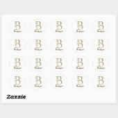  Bouquet floral blooming letter b Ronde Sticker (Vel)