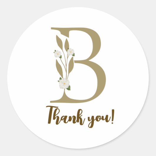  Bouquet floral blooming letter b Ronde Sticker (Voorkant)