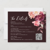 Bouquet Floral Burgundy QR code Details Wedding  (Voorkant)