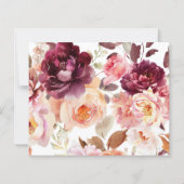 Bouquet Floral Burgundy QR code Details Wedding  (Achterkant)