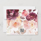 Bouquet Floral Burgundy Wedding Photo Save theDate (Achterkant)
