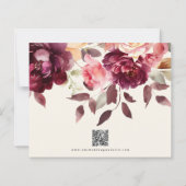 Bouquet Floral Burgundy Wedding Save the Date (Achterkant)
