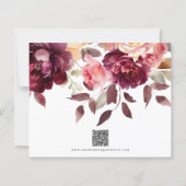 Bouquet Floral Burgundy Wedding Save the Date (Achterkant)
