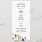 Bouquet Floral Wedding Programme | marine Programmakaart (Achterkant)