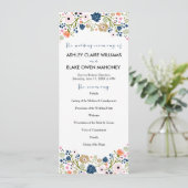 Bouquet Floral Wedding Programme | marine Programmakaart (Staand voorkant)