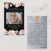 Bouquet Funeral Memorial Prayer Photo Card Visitekaartje (Voorkant / Achterkant)