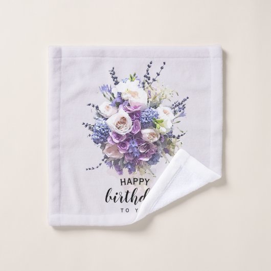 Bouquet | Gepersonaliseerd vogelkalligrafie Bad Handdoek (Wasdoekje)