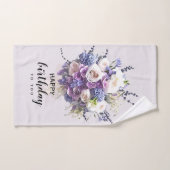 Bouquet | Gepersonaliseerd vogelkalligrafie Bad Handdoek (Handdoek)