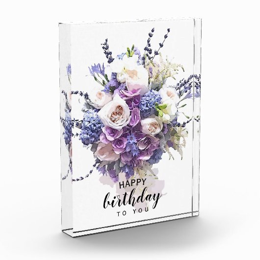  Bouquet | Gepersonaliseerd vogelkalligrafie Fotoblokken (Links)