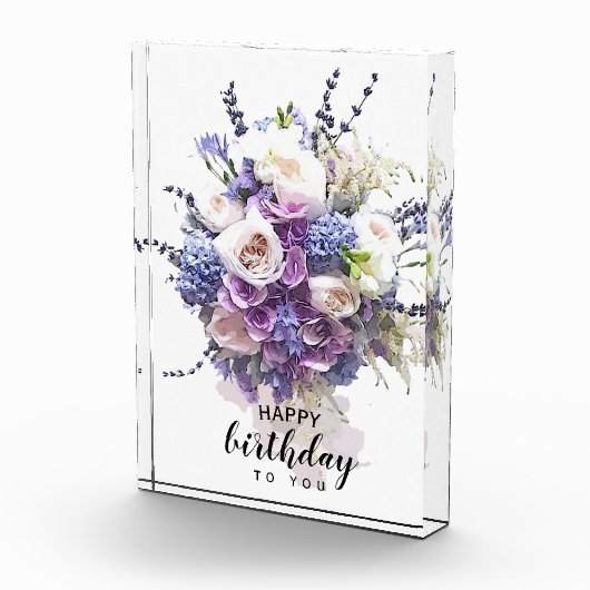 Bouquet | Gepersonaliseerd vogelkalligrafie Fotoblokken (Rechts)