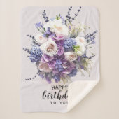  Bouquet | Gepersonaliseerd vogelkalligrafie Sherpa Deken (Voorkant)