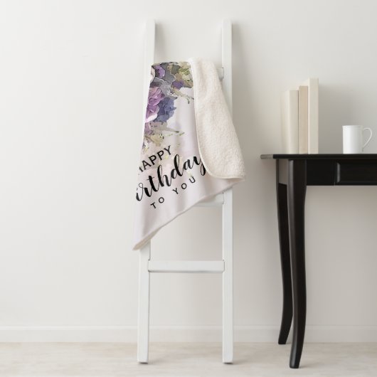  Bouquet | Gepersonaliseerd vogelkalligrafie Sherpa Deken (In situ)