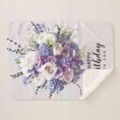  Bouquet | Gepersonaliseerd vogelkalligrafie Sherpa Deken (Voorkant (horizontaal))