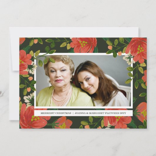 Bouquet Holiday-fotokaart Feestdagenkaart (Voorkant)