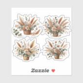 Bouquet in a boho-style basket sticker (Vel)