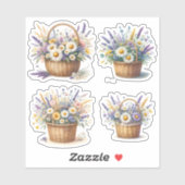 Bouquet in a rustic wicker basket sticker (Vel)