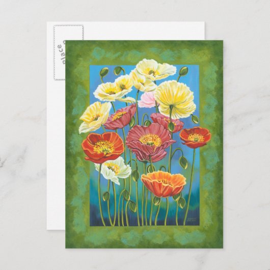 Bouquet in Border I Briefkaart (Voorkant / Achterkant)