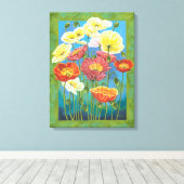 Bouquet in Border I Canvas Afdruk (Insitu (Houten vloer))