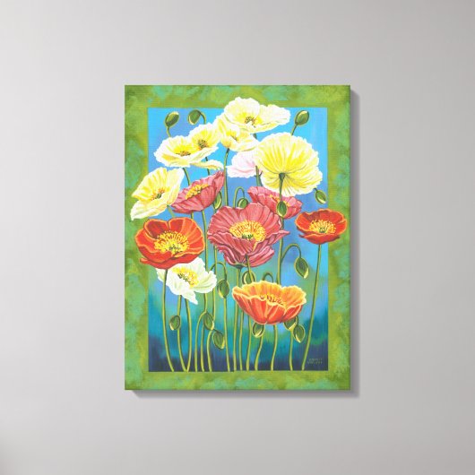 Bouquet in Border I Canvas Afdruk (Voorkant)