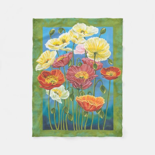 Bouquet in Border I Fleece Deken (Voorkant)