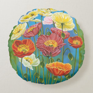 Bouquet in Border I Rond Kussen