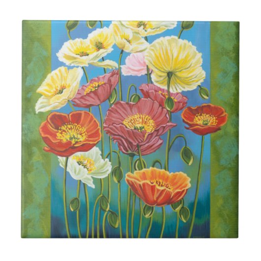 Bouquet in Border I Tegeltje (Voorkant)