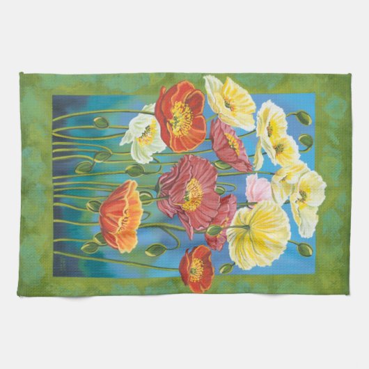 Bouquet in Border I Theedoek (Horizontaal)