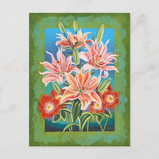 Bouquet in Border II Briefkaart (Voorkant)