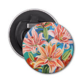 Bouquet in Border II Button Flesopener (Voorkant)
