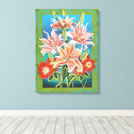 Bouquet in Border II Canvas Afdruk (Insitu (Houten vloer))