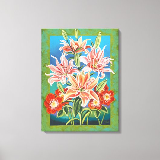 Bouquet in Border II Canvas Afdruk (Voorkant)