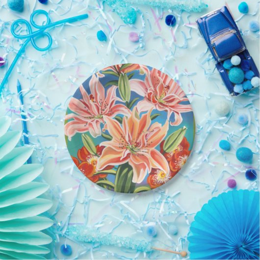 Bouquet in Border II Papieren Bordje (Feest)