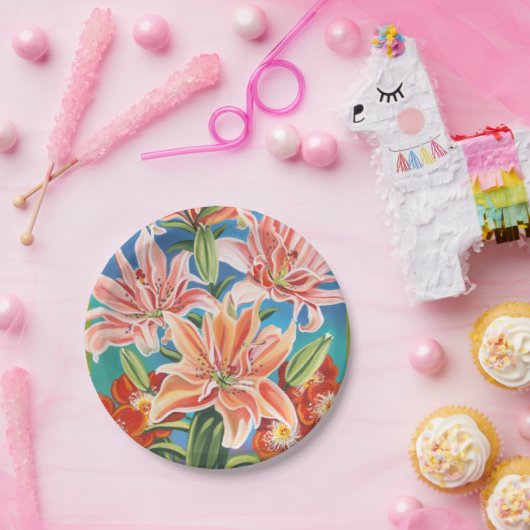 Bouquet in Border II Papieren Bordje (Feest)