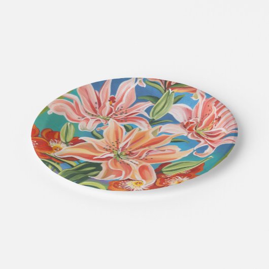 Bouquet in Border II Papieren Bordje (Gekanteld)