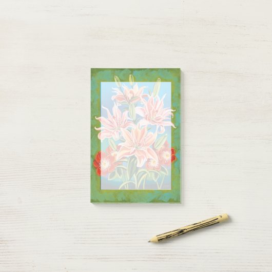 Bouquet in Border II Post-it® Notes (Op bureau)