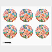 Bouquet in Border II Ronde Sticker (Vel)