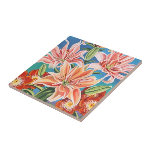 Bouquet in Border II Tegeltje (Zijkant)