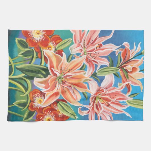Bouquet in Border II Theedoek (Horizontaal)