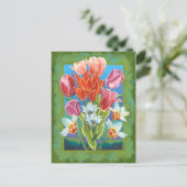 Bouquet in Border III Briefkaart (Staand voorkant)