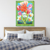Bouquet in Border III Canvas Afdruk (Insitu (Slaapkamer))