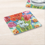 Bouquet in Border III Kartonnen Onderzetters (Schuin)