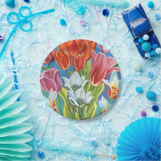 Bouquet in Border III Papieren Bordje (Feest)