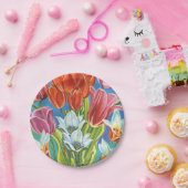 Bouquet in Border III Papieren Bordje (Feest)