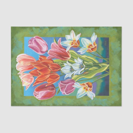 Bouquet in Border III Tissuepapier (Voorkant)