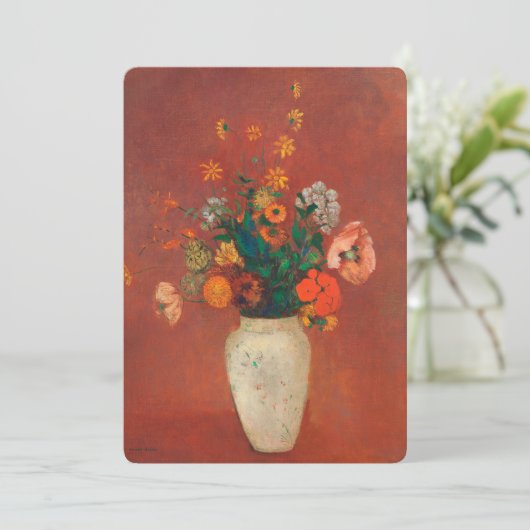 Bouquet in een Chinese Vase door Odilon Redon (Staand voorkant)