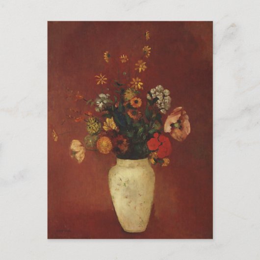 Bouquet in een Chinese Vase, Odilon Redon Fine Art Briefkaart (Voorkant)