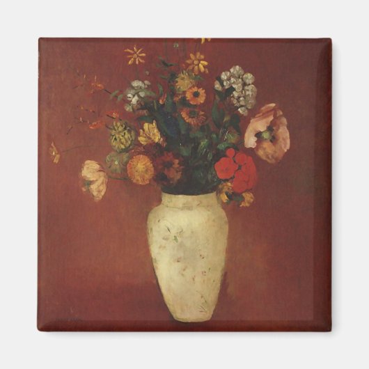 Bouquet in een Chinese Vase, Odilon Redon Fine Art Magneet (Voorkant)