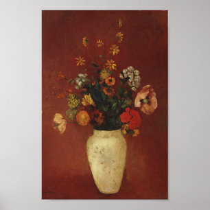 Bouquet in een Chinese Vase, Odilon Redon Fine Art Poster