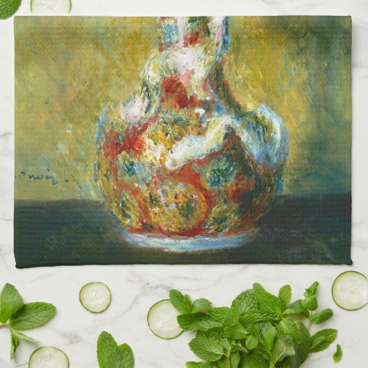 Bouquet in een schilderij van Vase Pierre Auguste  Theedoek (Gevouwen)