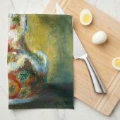 Bouquet in een schilderij van Vase Pierre Auguste  Theedoek (Quarter Fold)